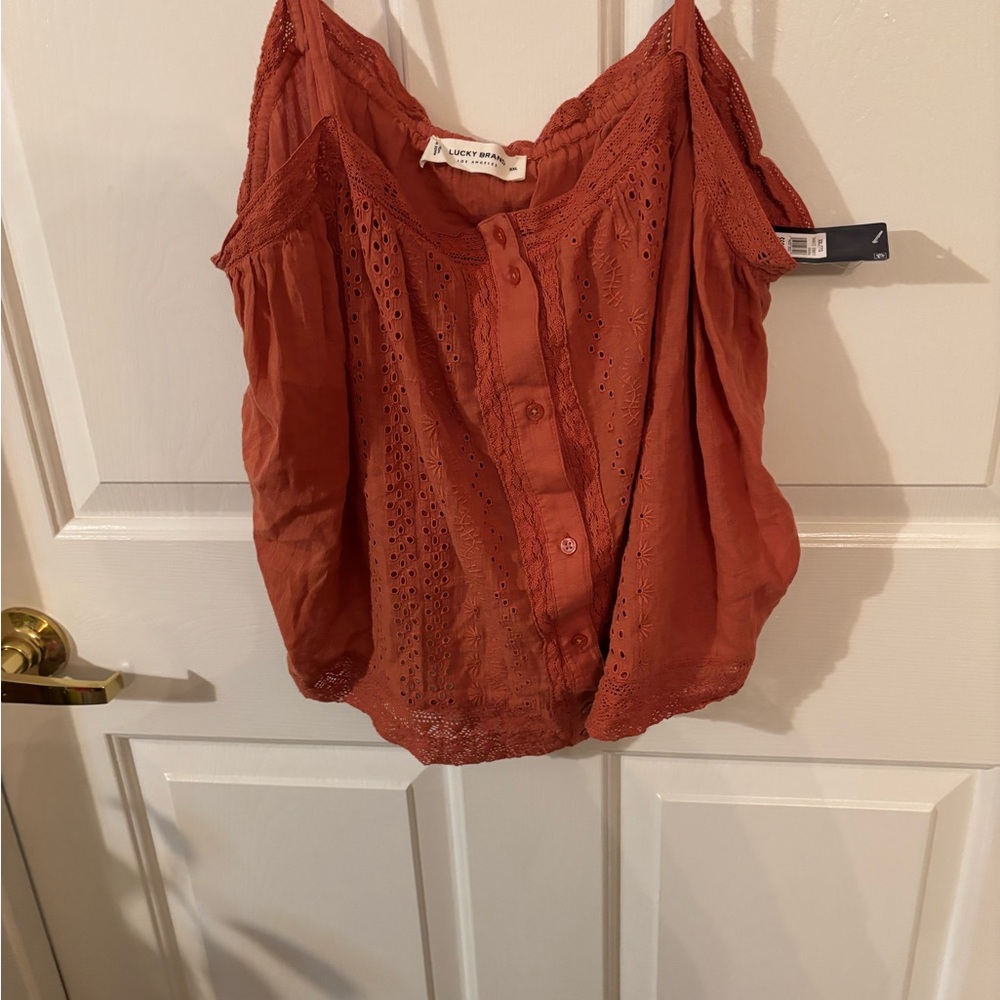 Lucky Brand Terracotta Sleeveless Blouse